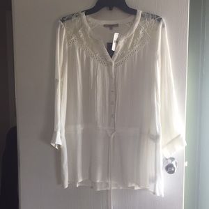 White gauze miss me blouse